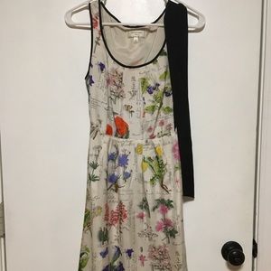 Anthro Silk floral dress